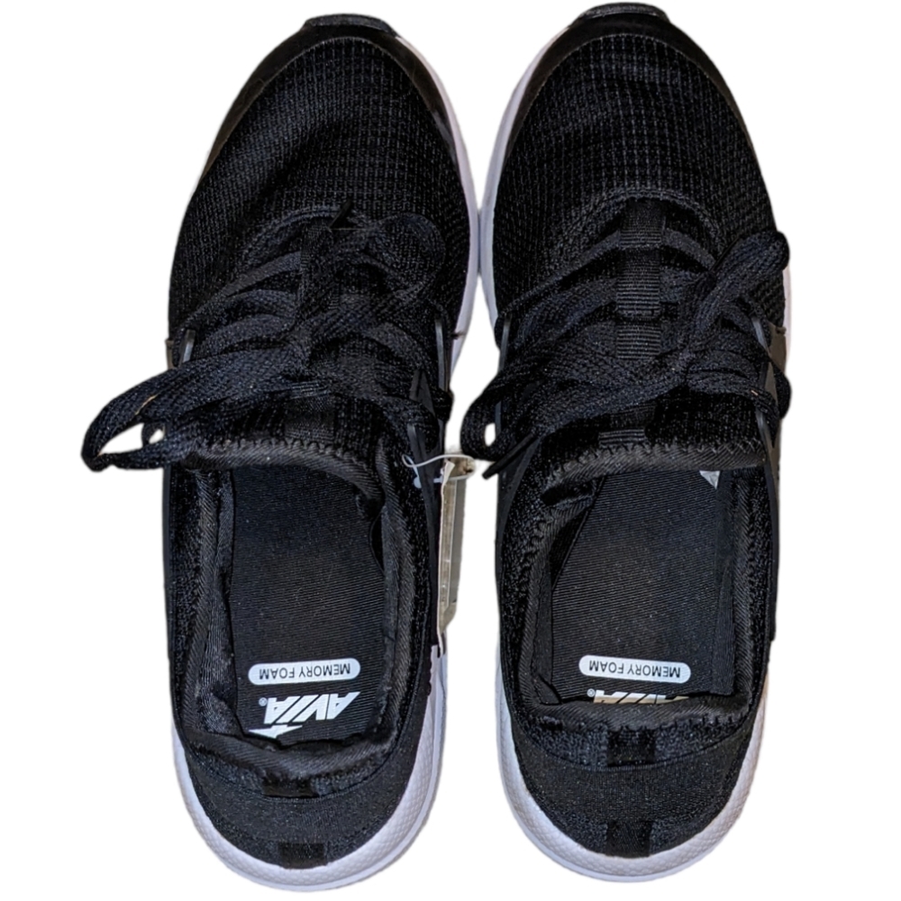 Women's Black & White Avia Memory Foam Athletic Lightweight Sneakers Shoes NWT - Picture 7 of 11